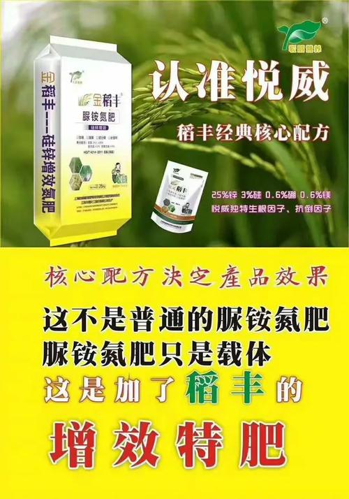 上海悦威水稻追肥金稻丰～江西泰和民丰植保农业推广首选产品!